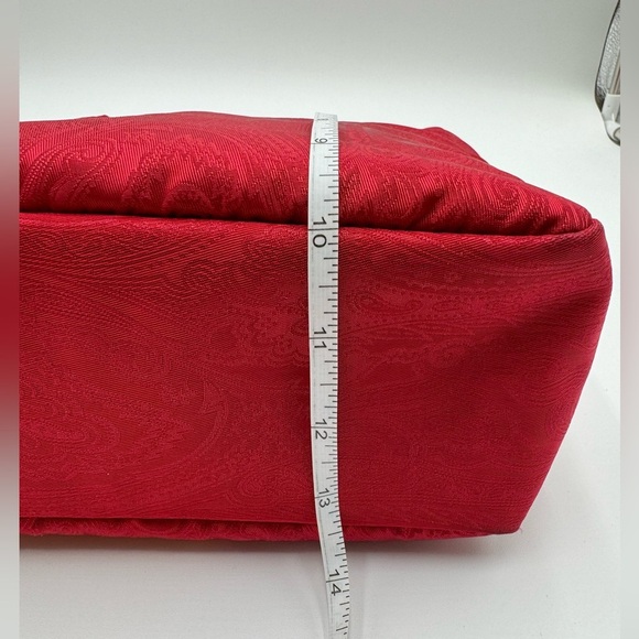 ETRO-Authentic- Red canvas Shoulder Tote - Picture 14 of 15